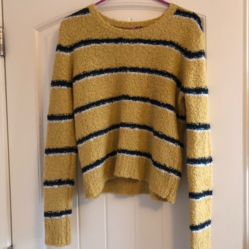 Free people striped fuzzy sweater